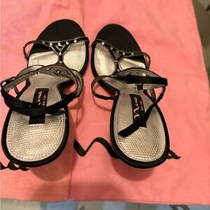 Nina Black and Silver Sandals